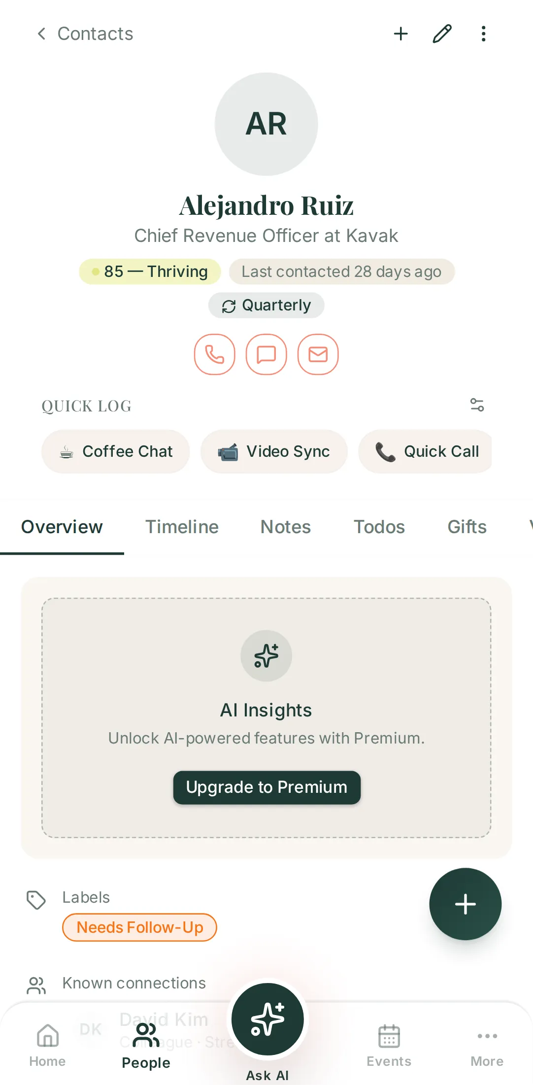 Contact profile — Alejandro Ruiz, CRO at Kavak